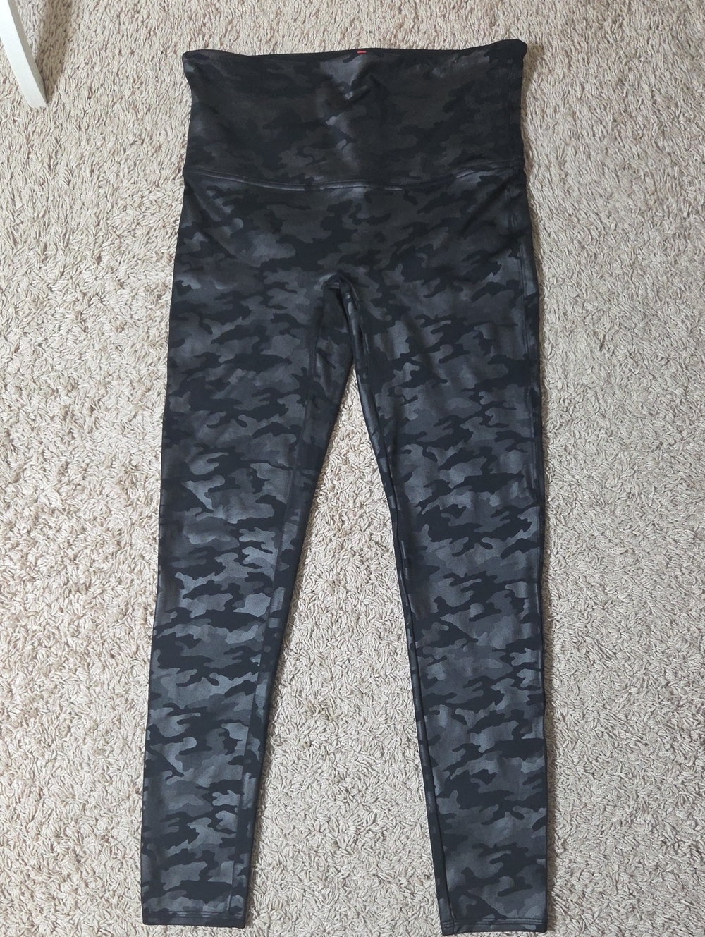 SPANX Black Camloflauge Leggings, XL, Like New, $98.00 Value